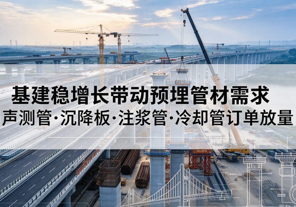 黄陂基建稳增长带动预埋监测管材需求，声测管、沉降板、注浆管订单持续放量